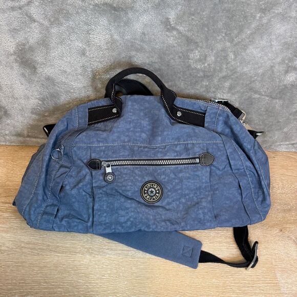 Kipling Large Weekender Travel Duffel Overnight Gym Convertible Bag Blue - Picture 1 of 13